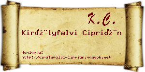Királyfalvi Ciprián névjegykártya